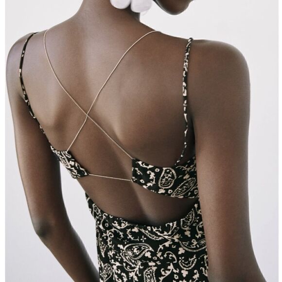 NWT Zara Chain Strap Midi Dress - Picture 13 of 16
